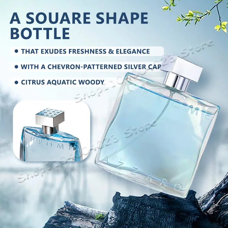 Azzaro Chrome Eau de Toilette 100ML Fresh Aquatic Men's Cologne Citrus Woody Musky Fragrance Fresh Notes Luxury Perfumes for Men