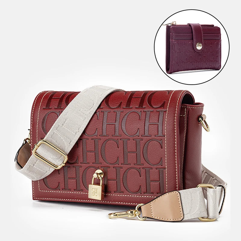 CH Fashion Brand Bag Set Designer's Versatile 2025 New Three Color Women's Exquisite Shoulder Bag with Wallet Set