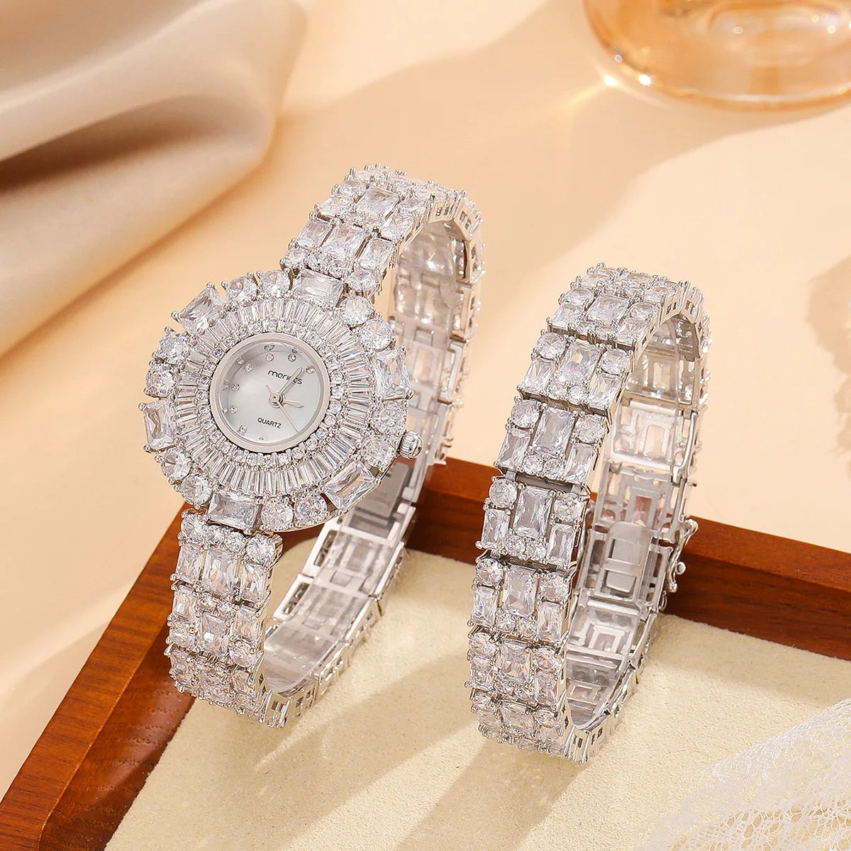 Fashion Temperament High Quality Lady Bracelet Bangle Watch Set For Women Party Evening Daily Dress Jewelly Gift