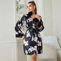 Women's Satin Floral Sleepwear Kimono Robe