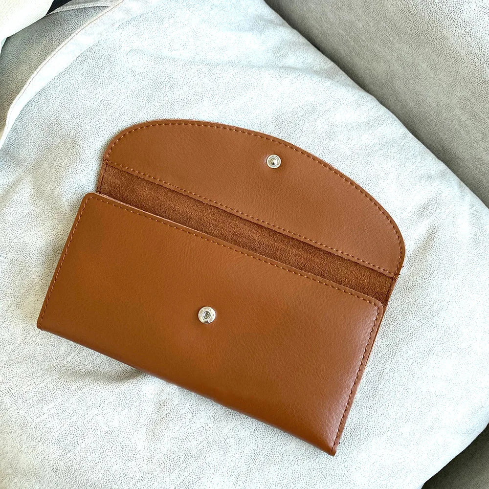 Genuine Leather Women Long Wallet Custom Letters Slim Female Clutch Bag Personalize Name Initials Folded Lady Card Holder Purse