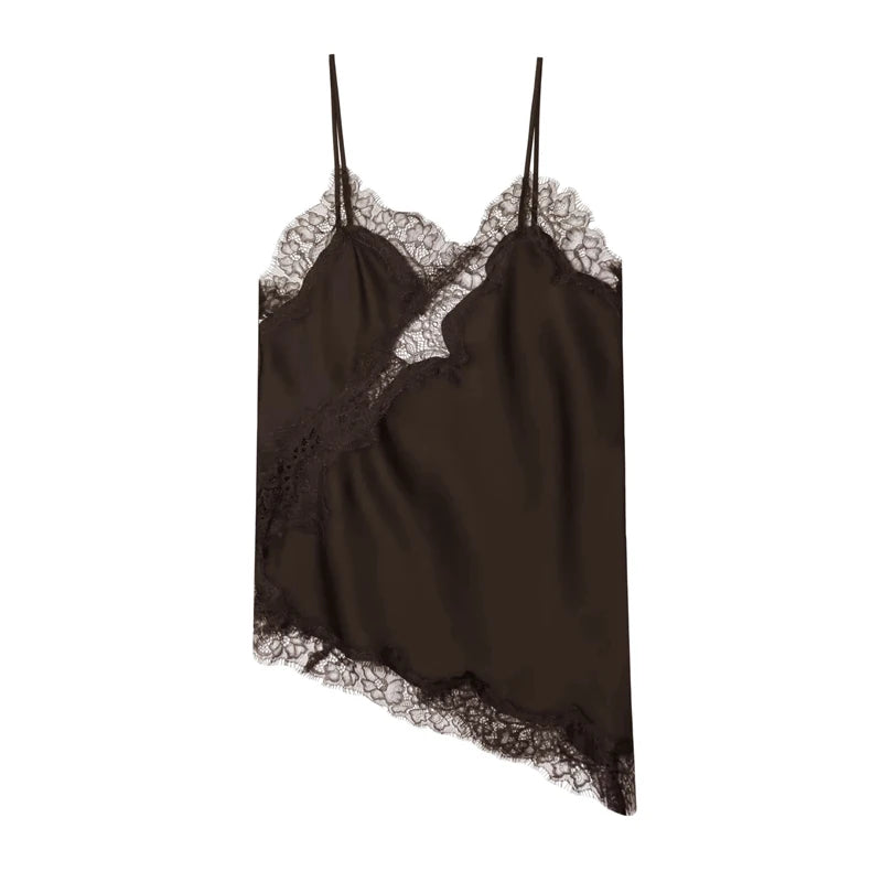 Women's Lace Trim Backless Cami Top