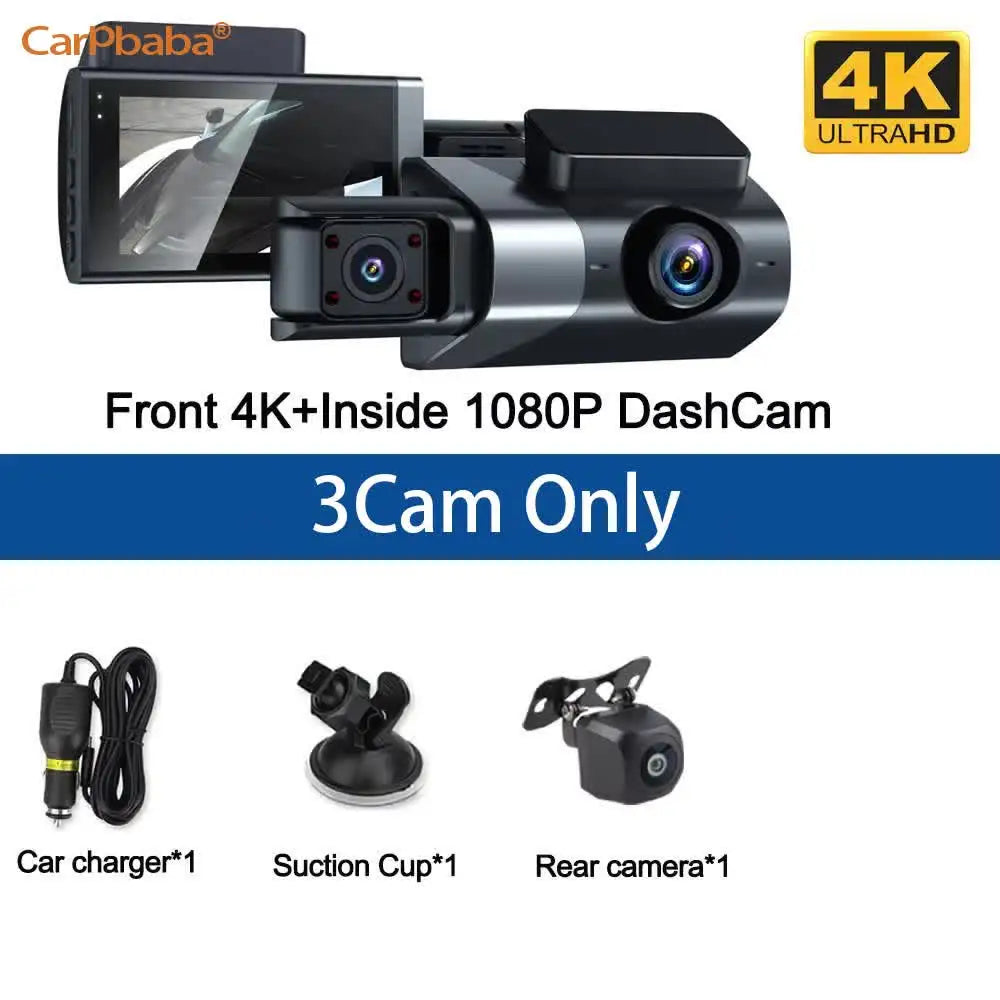 1296P DVR 2/3-Channel Front Inside Rear View Camera GPS WIFI Black Box Dash Cam For Cars Video Recorder Vehicle Car Accessories