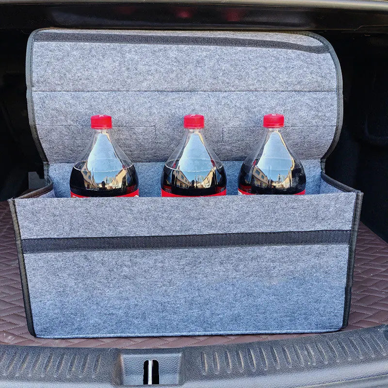 Felt Big Anti Slip Compartment Boot Storage Organizer Tool Car Trunk Organizer Soft Felt  Household Storage Box