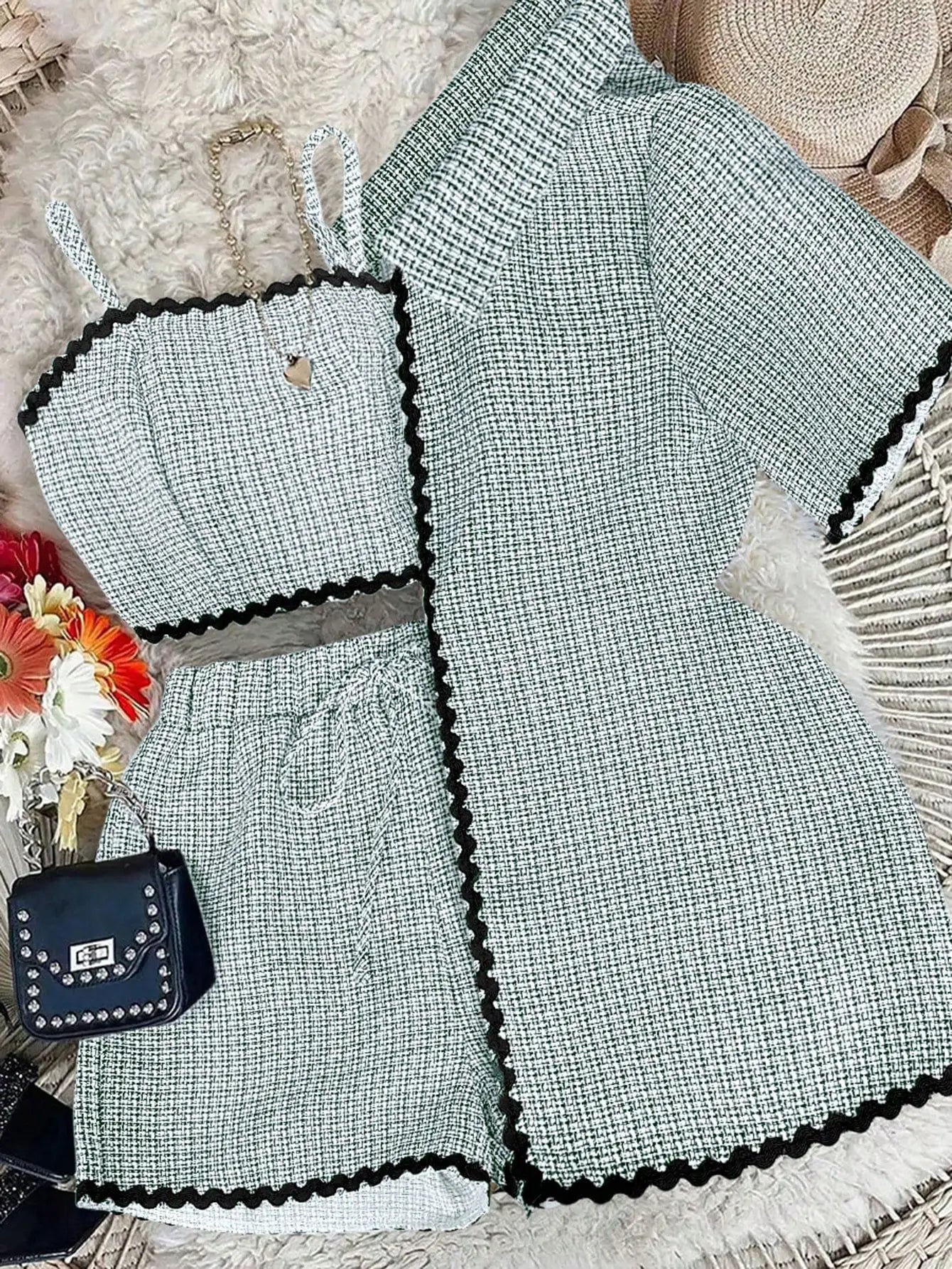 Women's Knit Cardigan & Shorts Set