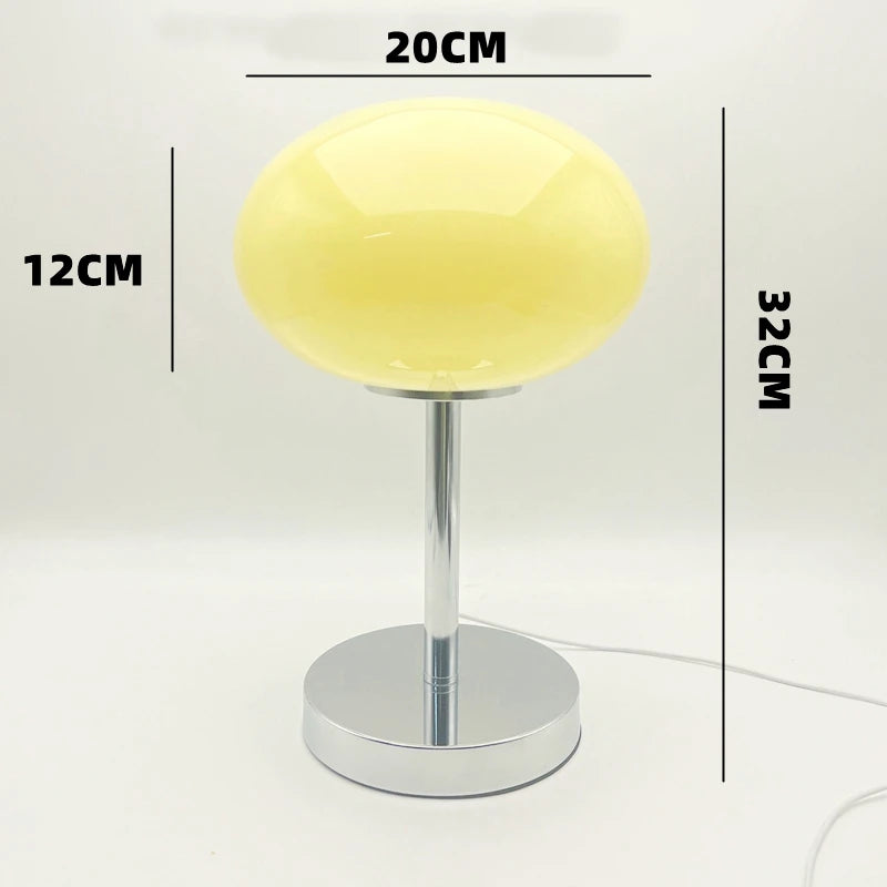 Girl's Pink Glass Table Lamp High-End Designer Influencer's Same Style Light,Warm Ambient Decorative Lamp for Study Room Bedroom