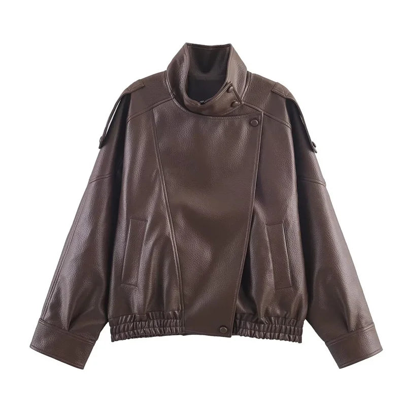 Women's Faux Leather Biker Jacket
