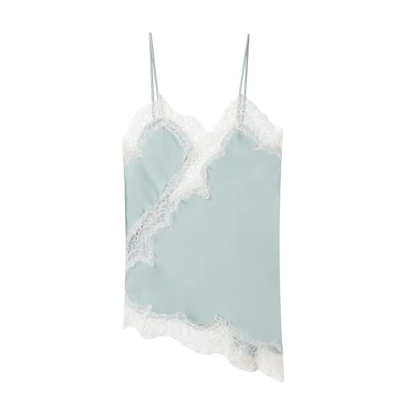Women's Lace Trim Backless Cami Top