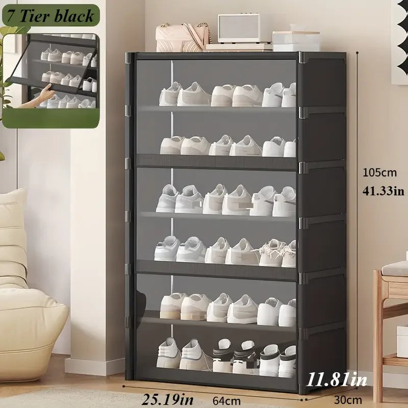 Customizable Level 5-9 Dustproof and Transparent Large-Sized Shoe Rack, Can Accommodate 12-24 Pairs of Shoes Shoe Shoe Cabinet