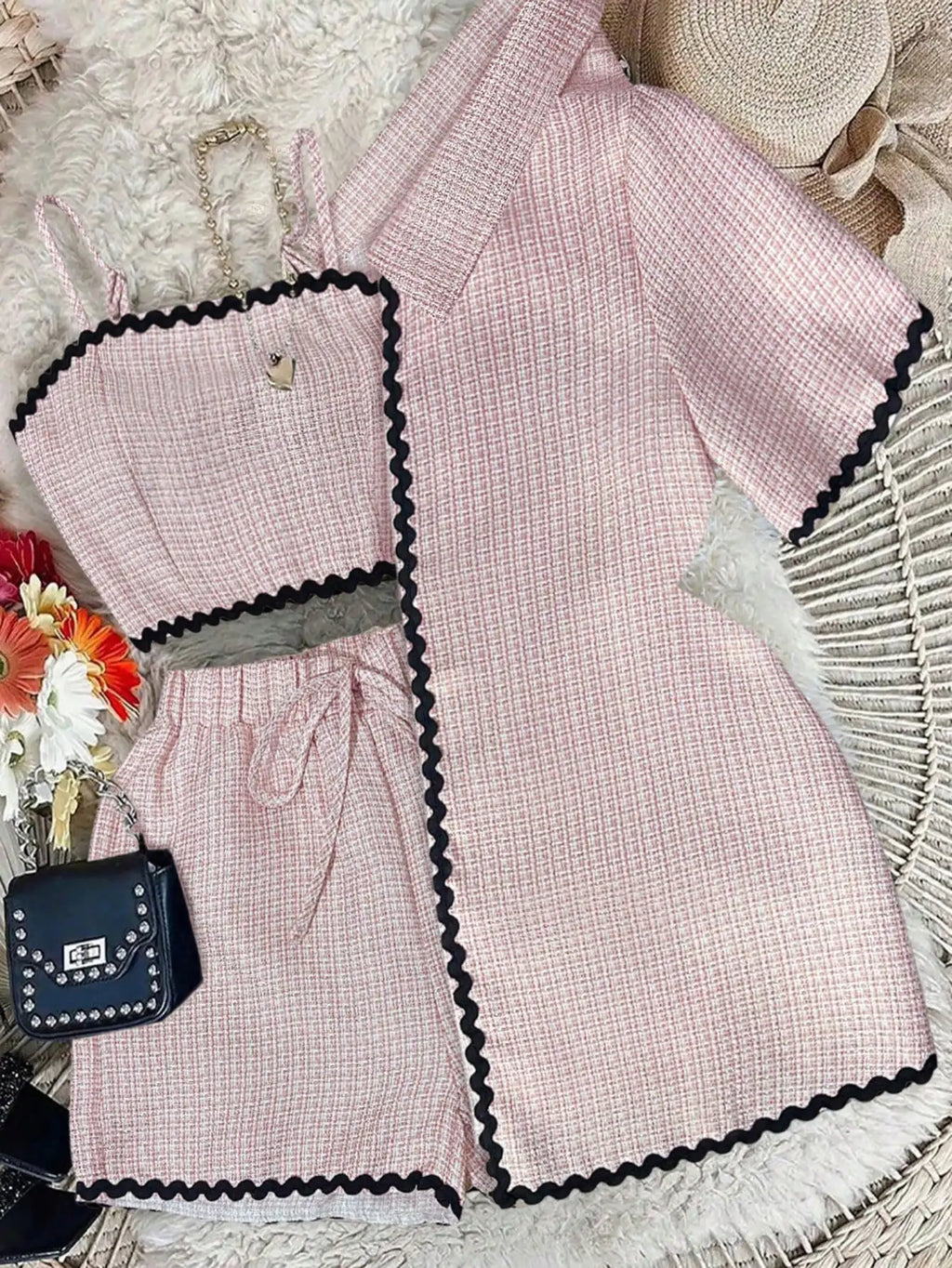 Women's Knit Cardigan & Shorts Set