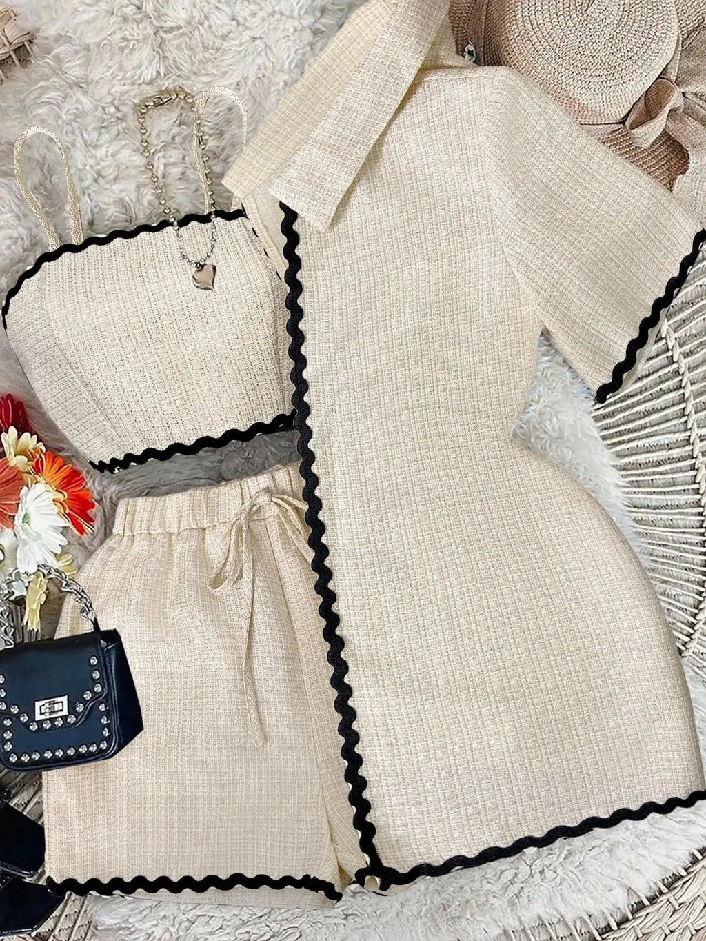 Women's Knit Cardigan & Shorts Set