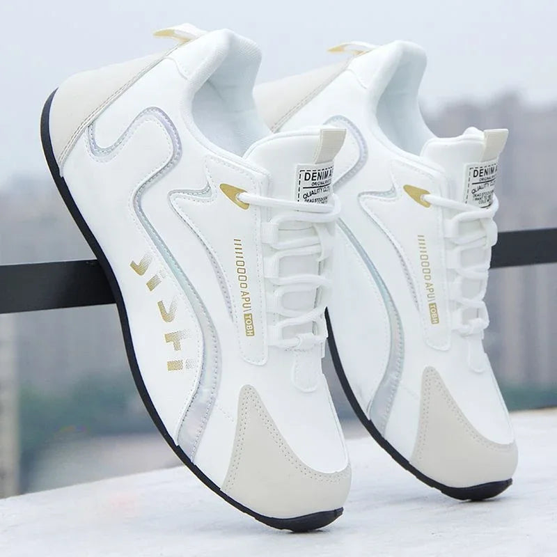 Men's PU Leather Waterproof Sneakers Casual Sports Shoes Men Lightweight Breathable Flat Non-slip Tenis Shoes