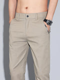 Cotton Thin Men's Business Casual Pants Summer Straight Slim Fit Fashion Stretch Solid Trousers Korean Men's Pants Size 28-38