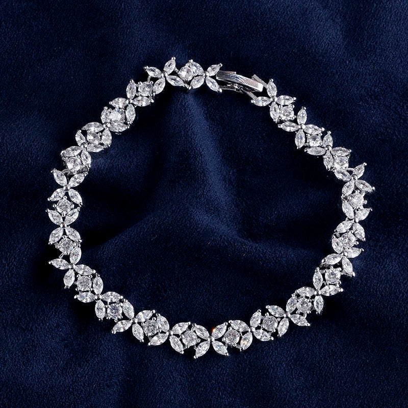 ZAKOL High Quality AAA Cubic Zirconia Tennis Bracelet Shiny Crystal Zircon Charm Bracelets Bridesmaid Jewelry Gift