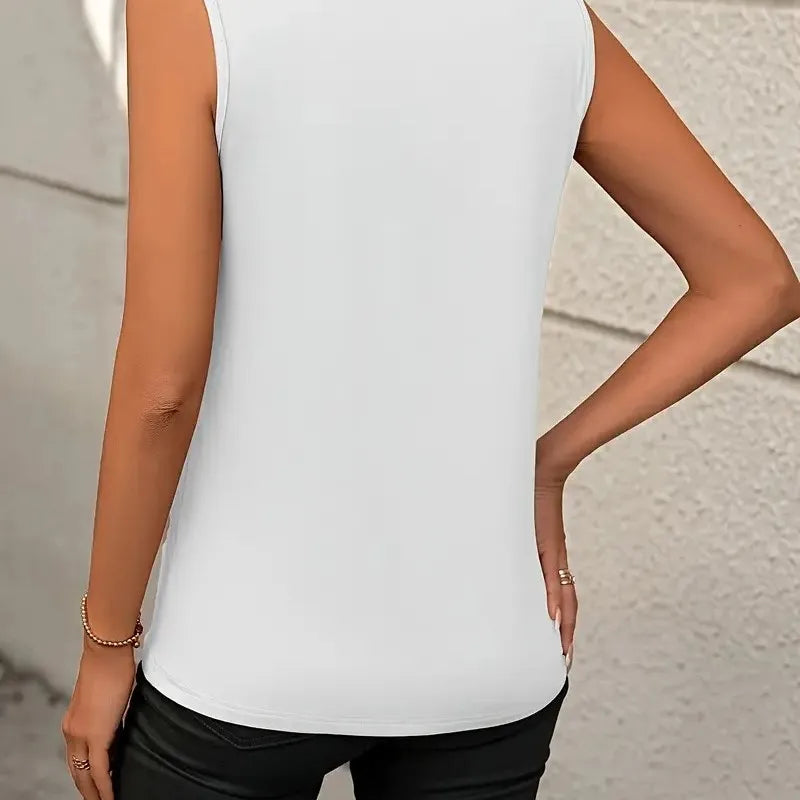 Minimalist O-Neck Sleeveless Summer Tank Top