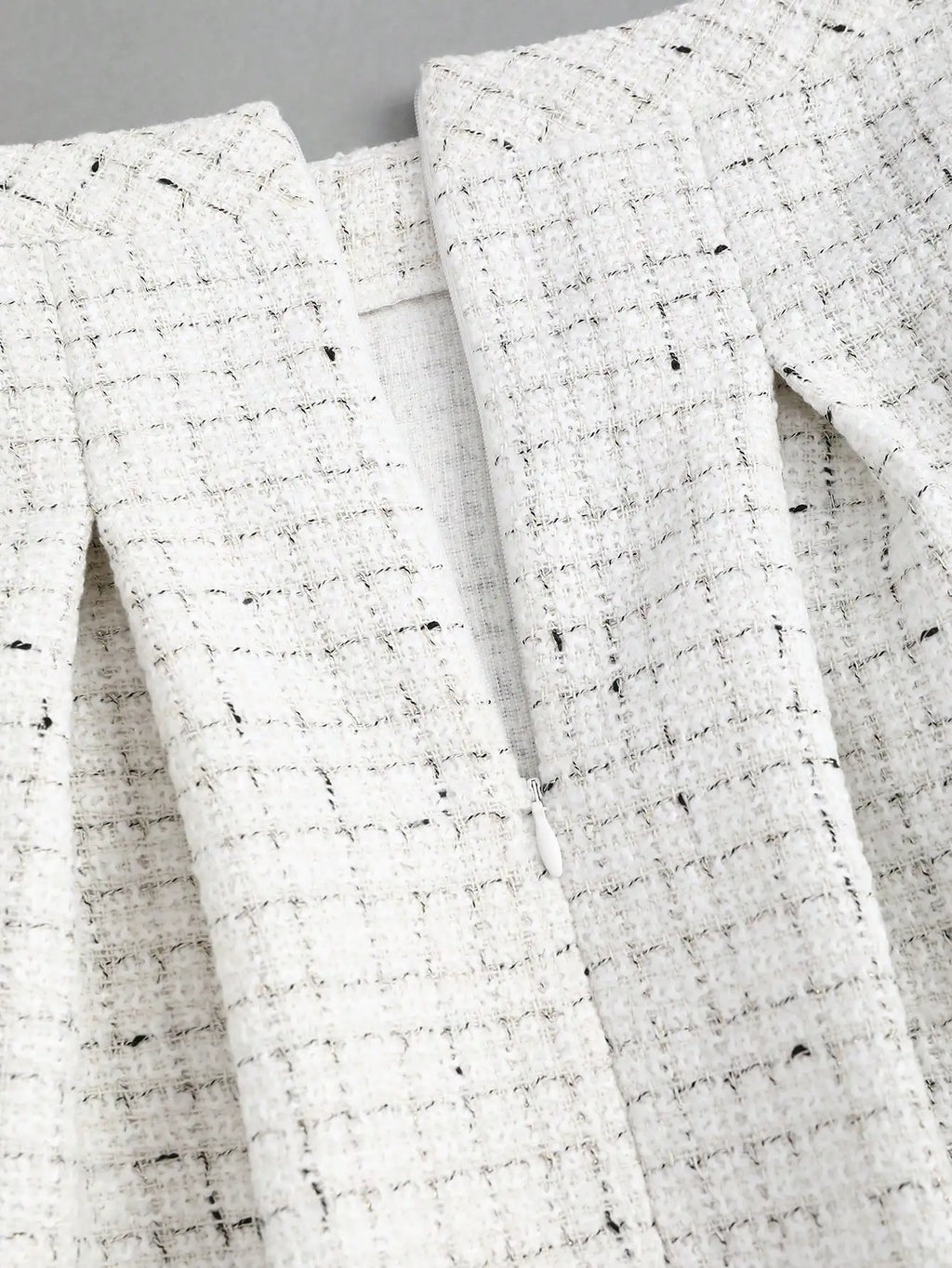 Women's Tweed Suit  Set; Long Sleeve Jacket & Pleated Skirt