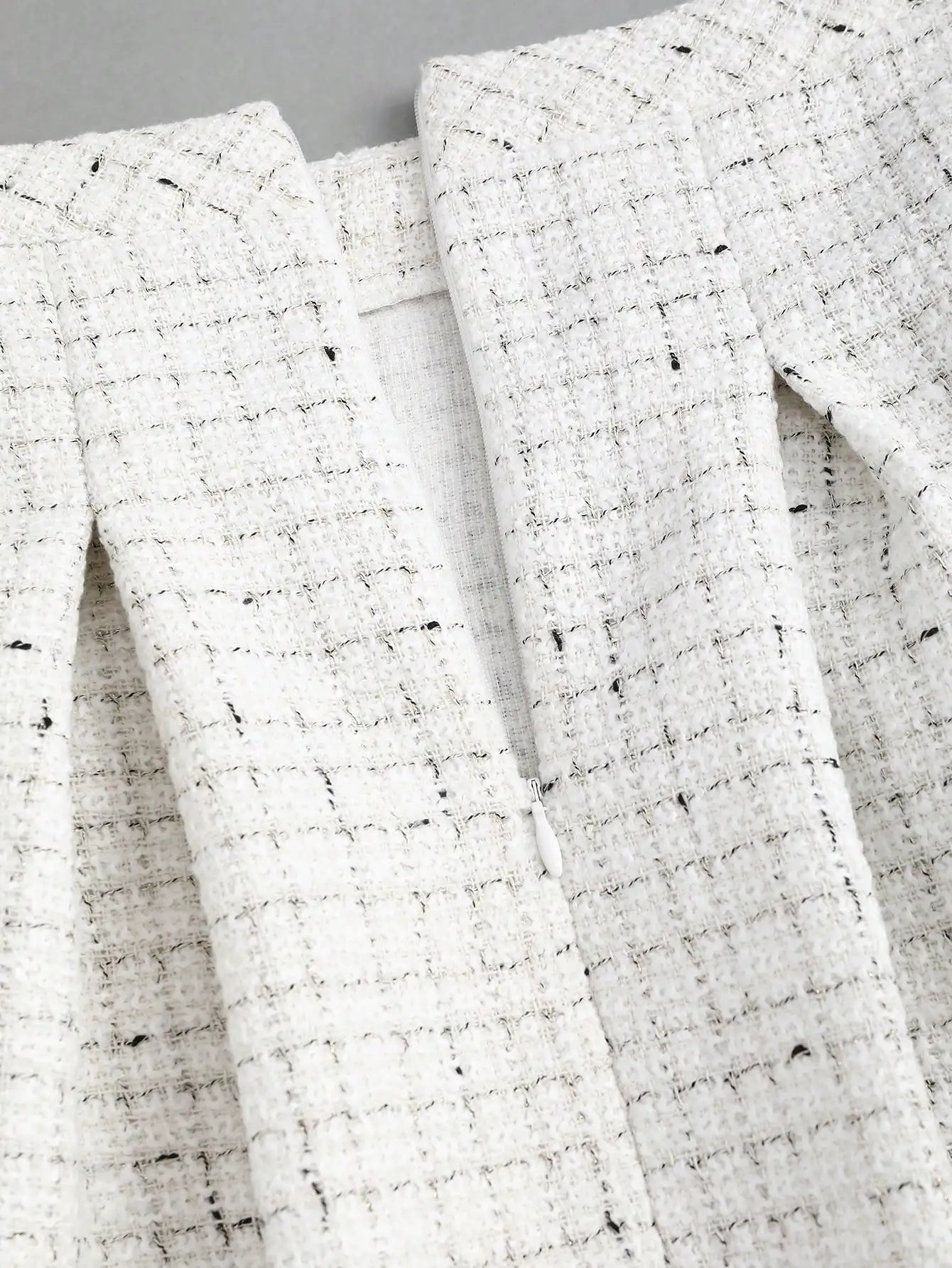 Women's Tweed Suit  Set; Long Sleeve Jacket & Pleated Skirt