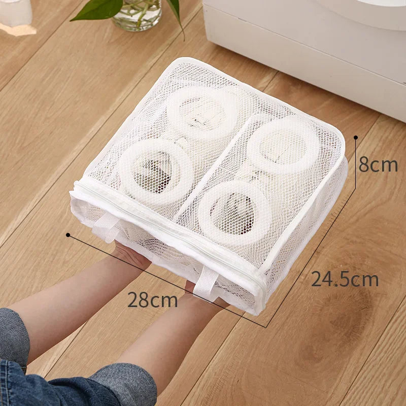 Shoe Washing Hanging Bag Household Anti-deformation Washing Bags Home Using Protects Shoes Mesh Bag Laundry Storage Organization