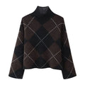 Women's Plaid Knit Sweater Mini Dress