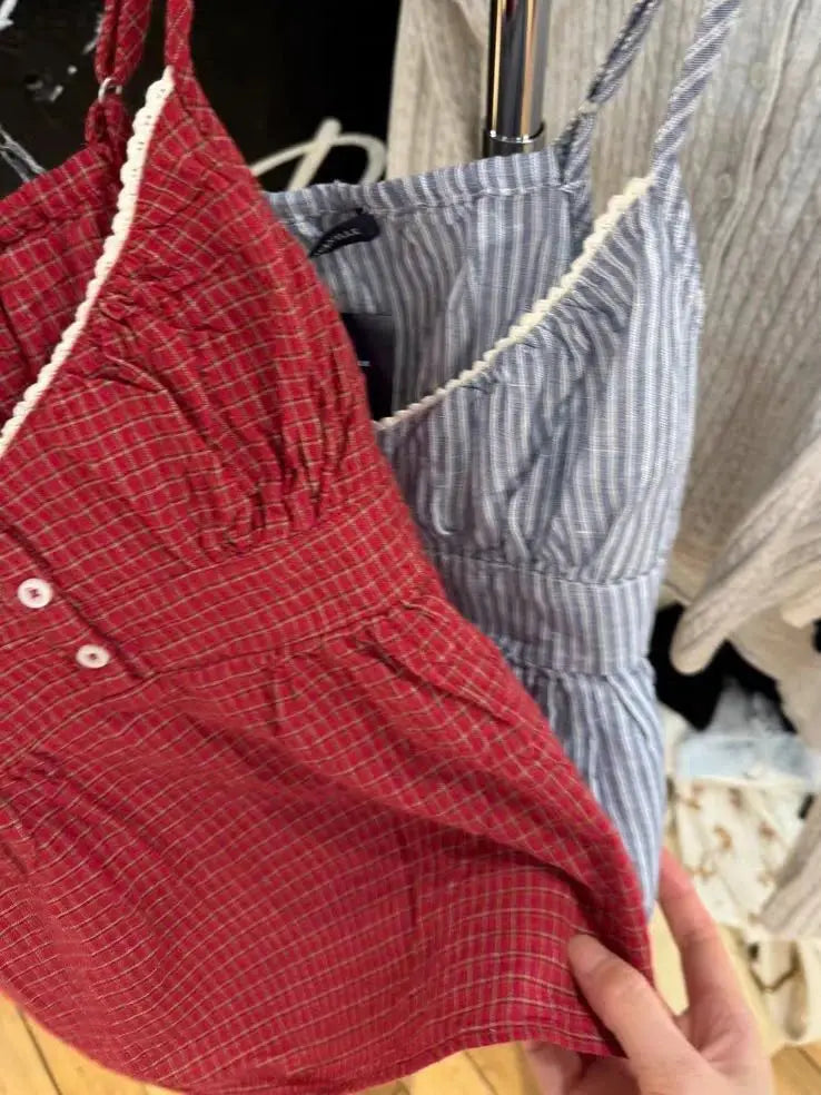Plaid Cami & Shorts Lounge Set