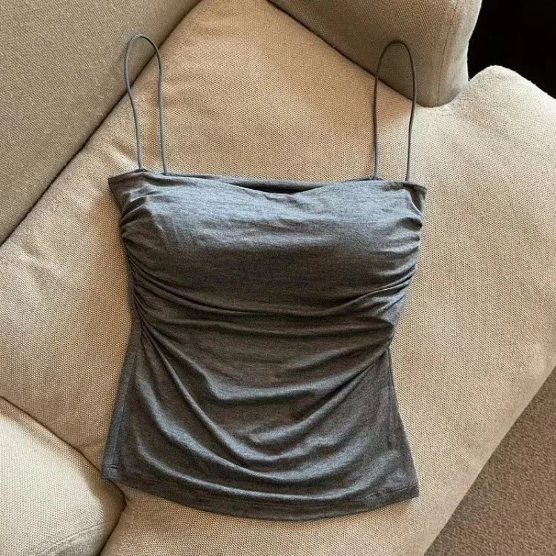 Women's Padded Tank Top With Thin Straps