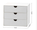 3-Tier Stackable Plastic Storage Box Drawer Rack White Office Home Organizer Multi-Purpose Shelf Desk Organization with Handles