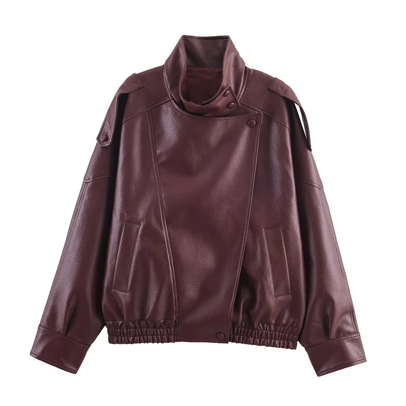 Women's Faux Leather Biker Jacket