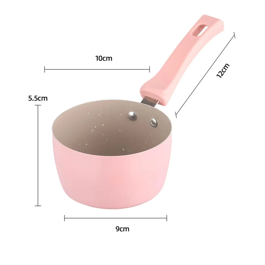 Milk Pan Stainless Steel with Long Handle Milk Pot Non Stick Sauce Pan for Outdoor Camping Breakfast Gas Stove RV Travel