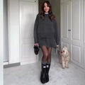 Women's Loose Sweater & Mini Skirt Set
