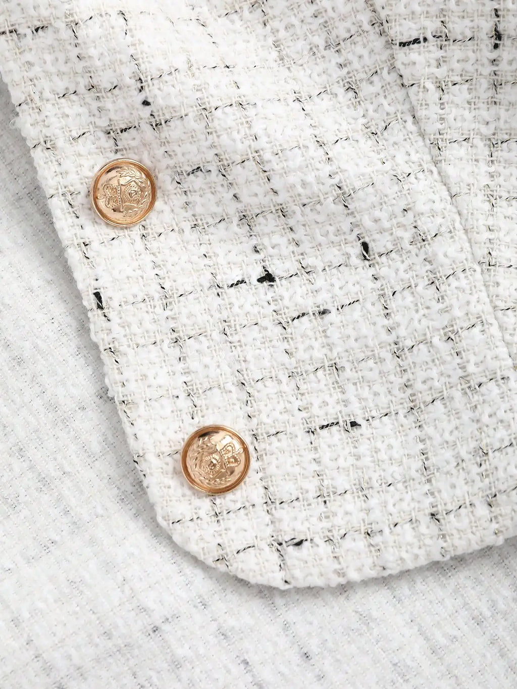 Women's Tweed Suit  Set; Long Sleeve Jacket & Pleated Skirt