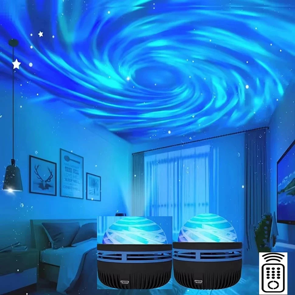 LED Galaxy Projector Night Light – Aurora Star Projector with Remote Control, 7 Color Modes & USB Powered