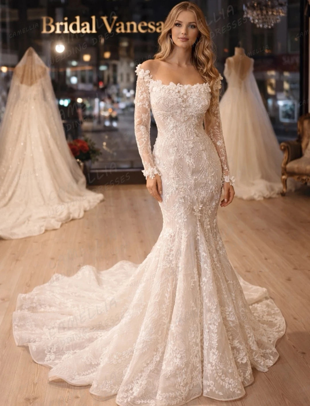 Elegant Appliques Wedding Dresses Women's Mermaid Bridal Gowns Tulle Sweep Train Backless Formal Vestidos De Novia Customized