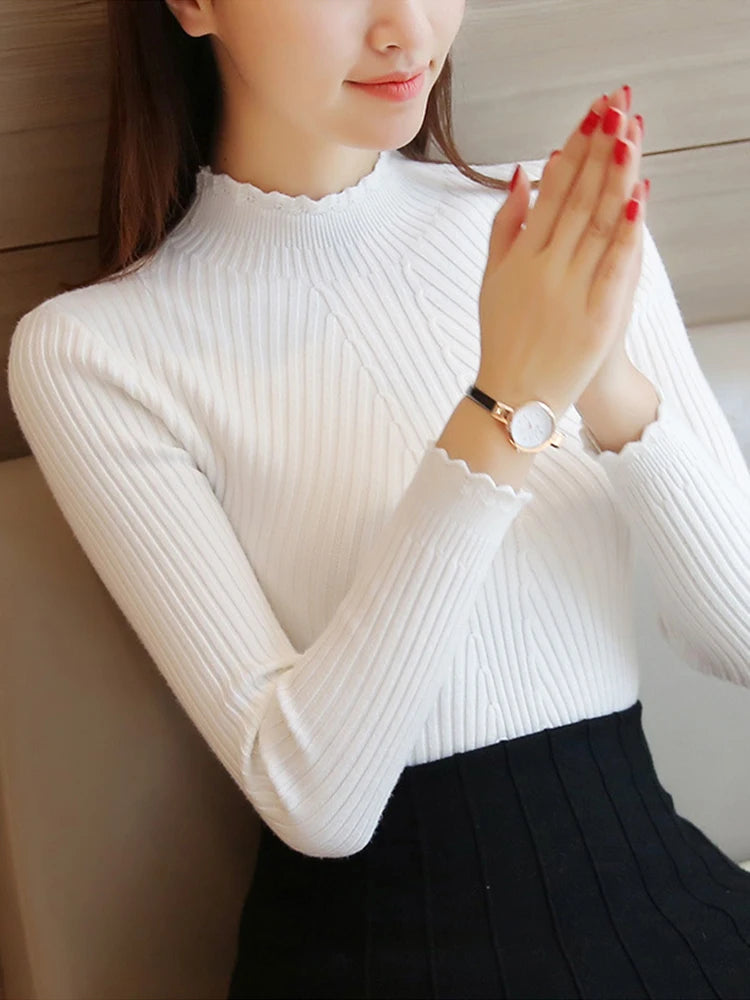 Women's Ribbed Mock Neck Sweater