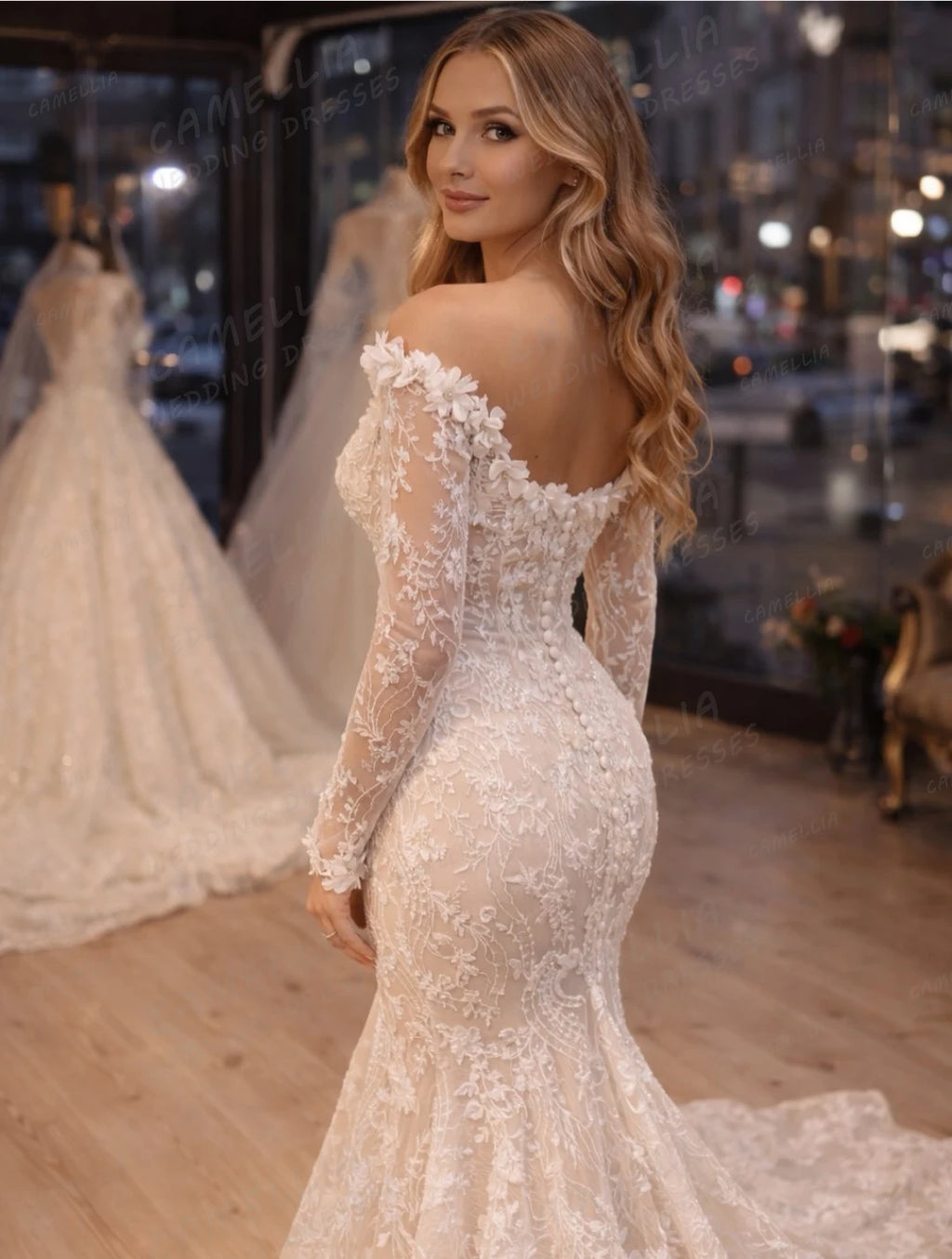 Elegant Appliques Wedding Dresses Women's Mermaid Bridal Gowns Tulle Sweep Train Backless Formal Vestidos De Novia Customized