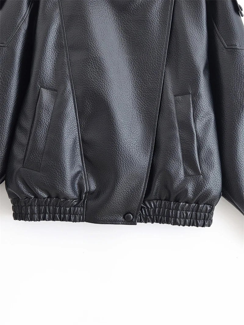 Women's Faux Leather Biker Jacket