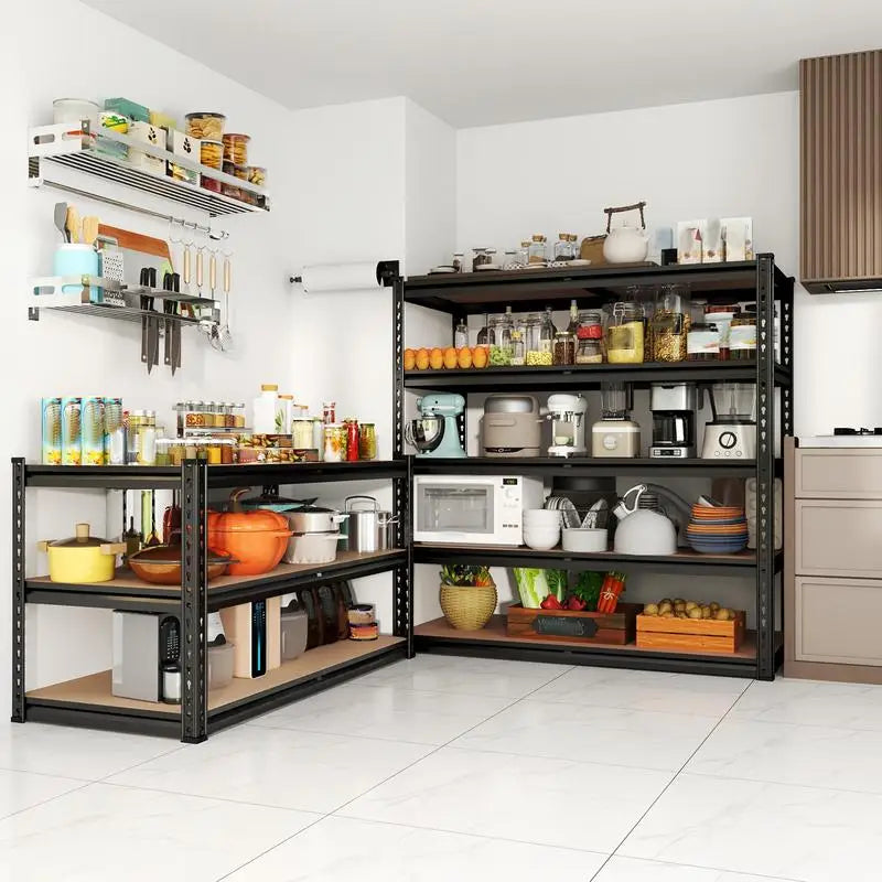 5 Tier Garage Shelving 72/60 Inch Height, 2000LB Capacity Heavy Duty Adjustable Storage Shelves for Closet Pantry Garage