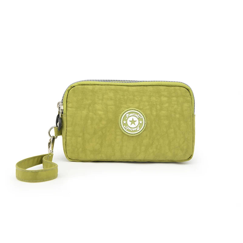 Three-layer Zipper Short Mobile Phone Bag Fashion Hand Makeup WOMEN'S Bag Portable Change Waterproof Multi-layer Pocket Bag