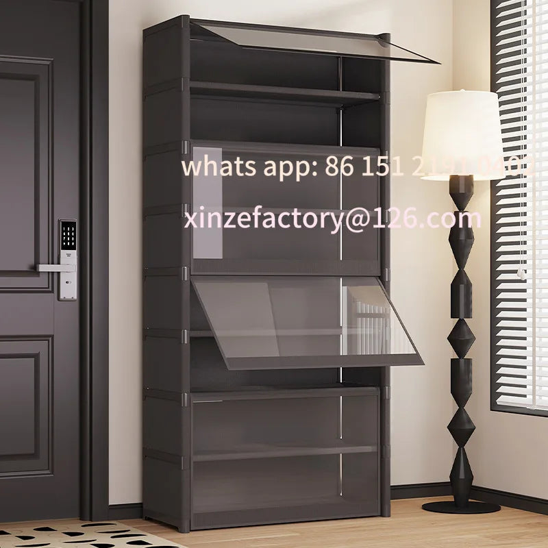 Customizable Level 5-9 Dustproof and Transparent Large-Sized Shoe Rack, Can Accommodate 12-24 Pairs of Shoes Shoe Shoe Cabinet