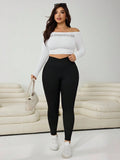 2-Pack Black High-Waisted Asymmetric Leggings for Plus Size Women