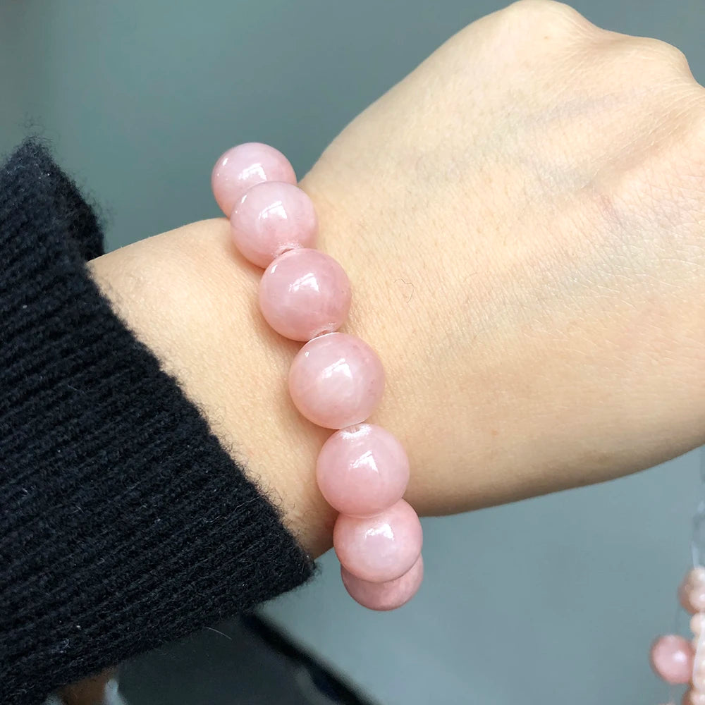 Natural Stone Light Pink Jades Beads Round High Quality Loose Spacer Beads For Jewelry Making DIY Bracelets 15Inch 4/6/8/10/12mm