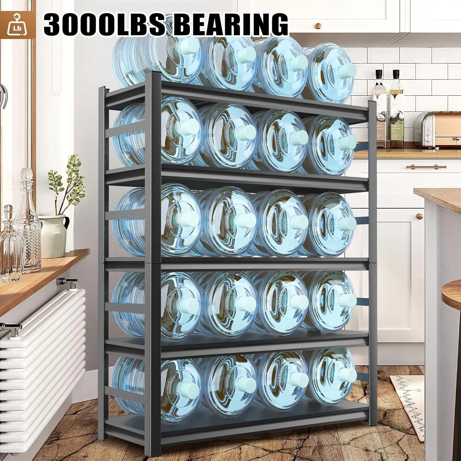 Heavy Duty Garage Shelving 72 Inch 5 Tier 2500lbs Capacity Adjustable Commercial Storage with Customization Options