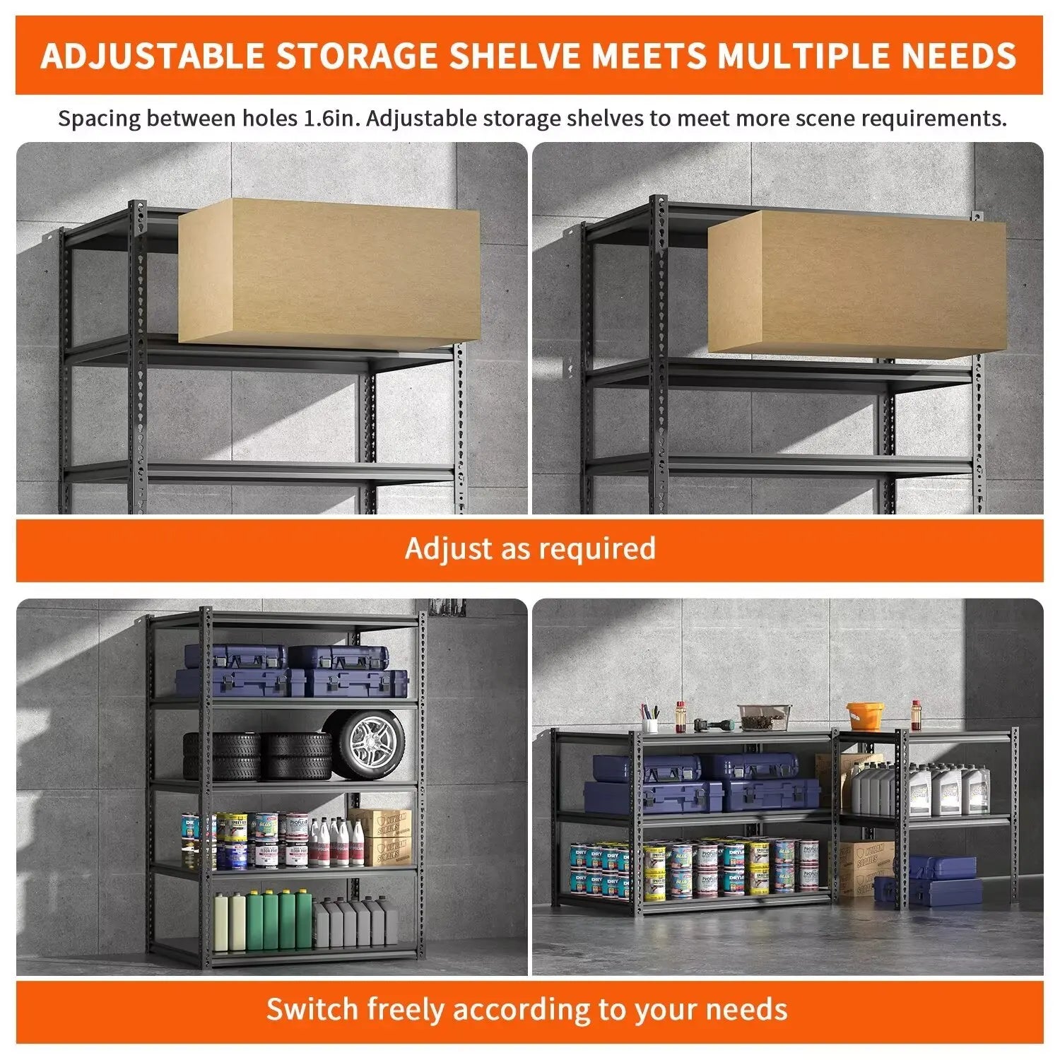 storage holders5 Tier Heavy Duty Storage Shelving Unit Garage Utility Rack 36 Inch Wide 16 Deep 72 High Lightweight MDF