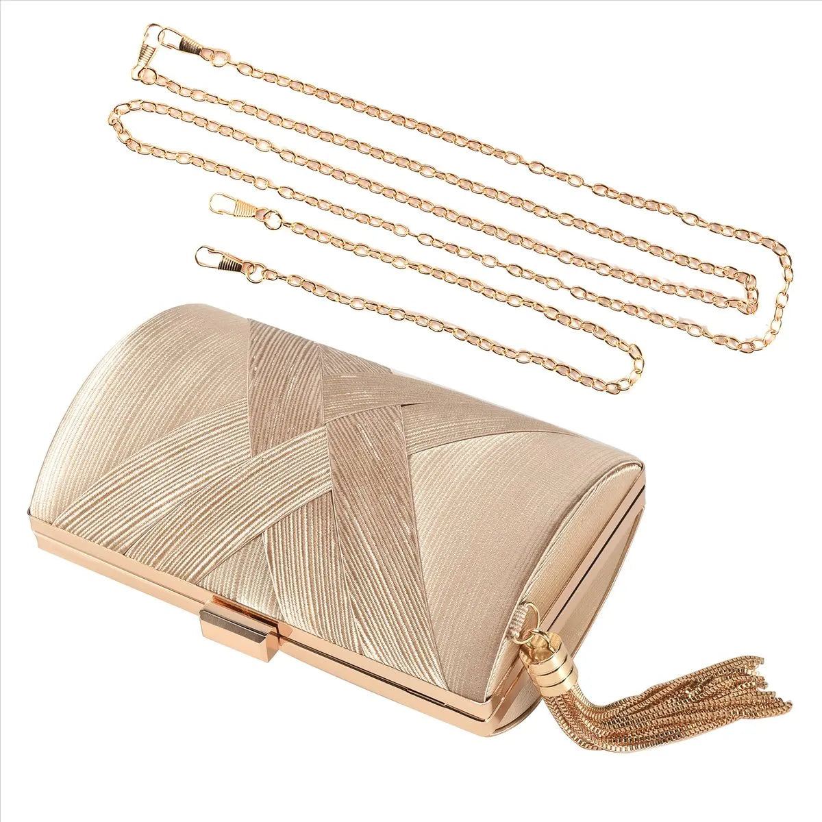 ABQR Tassel Fashion Ladies Clutch Bag Shoulder Handbags Female Party Wedding Evening Bag For Phone Purse Gold