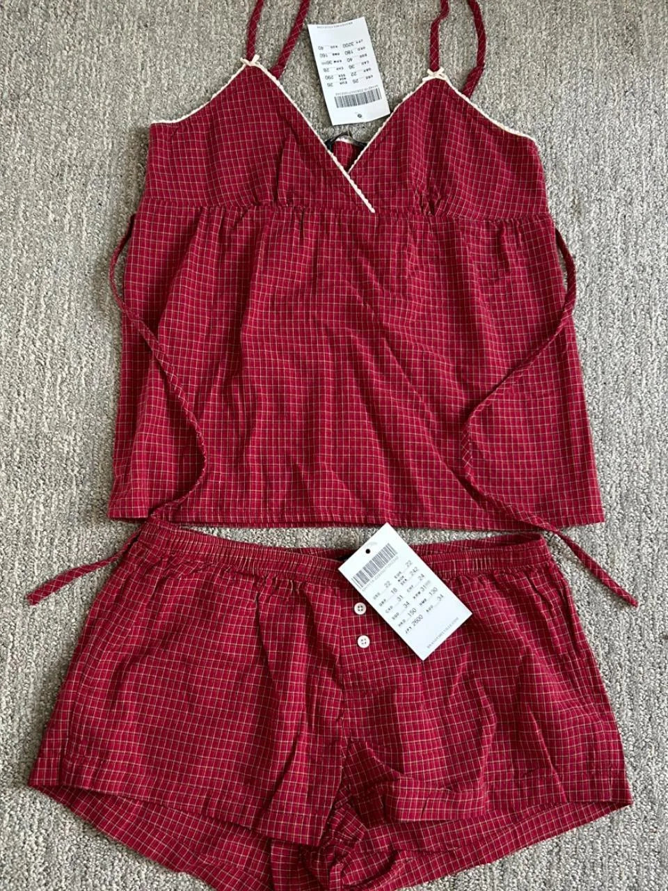 Plaid Cami & Shorts Lounge Set