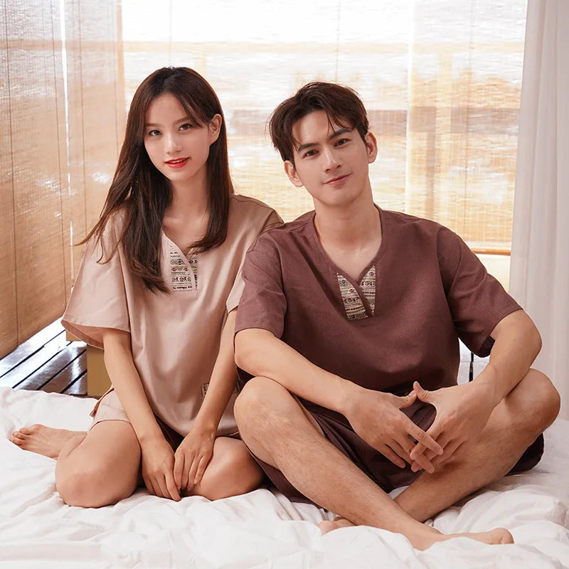 Cotton Sweat Steaming Clothing Women's Moxibustion Sauna Clothing Men's Massage Foot Bath Hotel Yukata Therapy Clothing Pajamas