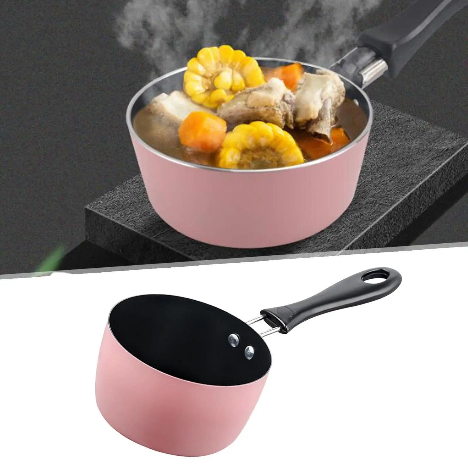 Milk Pan Stainless Steel with Long Handle Milk Pot Non Stick Sauce Pan for Outdoor Camping Breakfast Gas Stove RV Travel