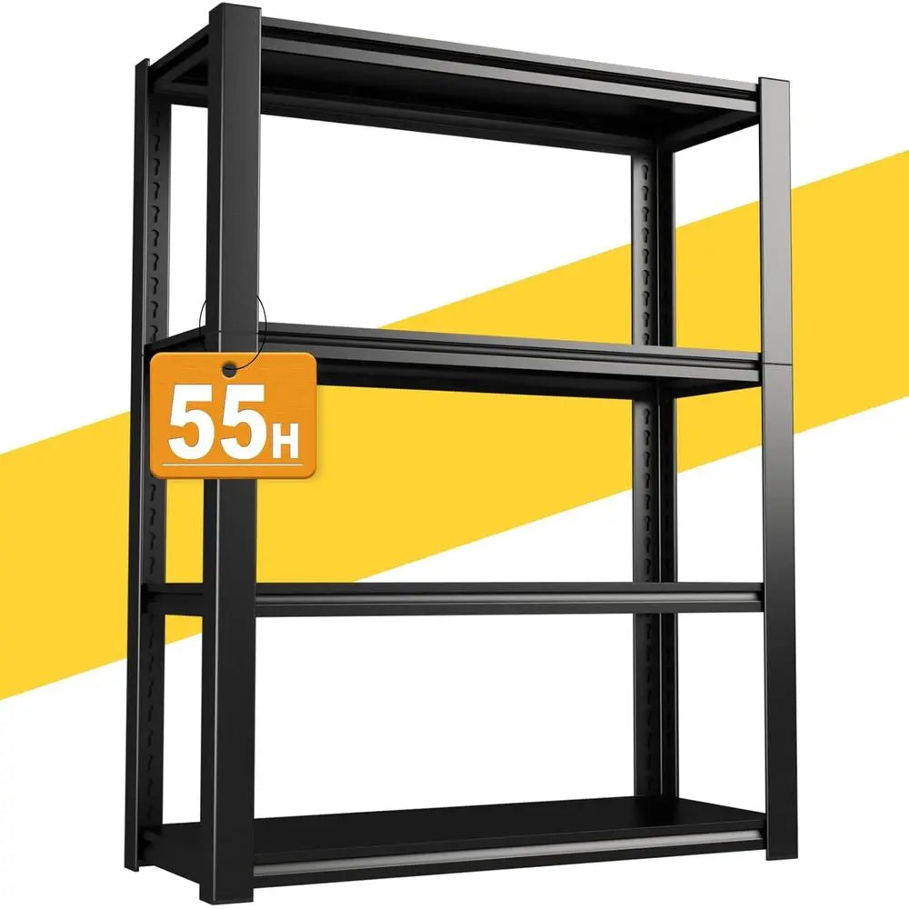 4-Shelf Heavy-Duty Metal Storage Rack, Holds 3000 lbs, 55.1x29.5x13.8 for Basement and Garage Organization