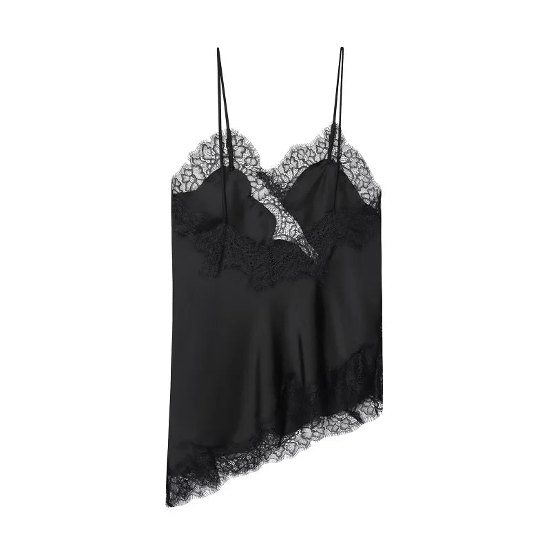 Women's Lace Trim Backless Cami Top