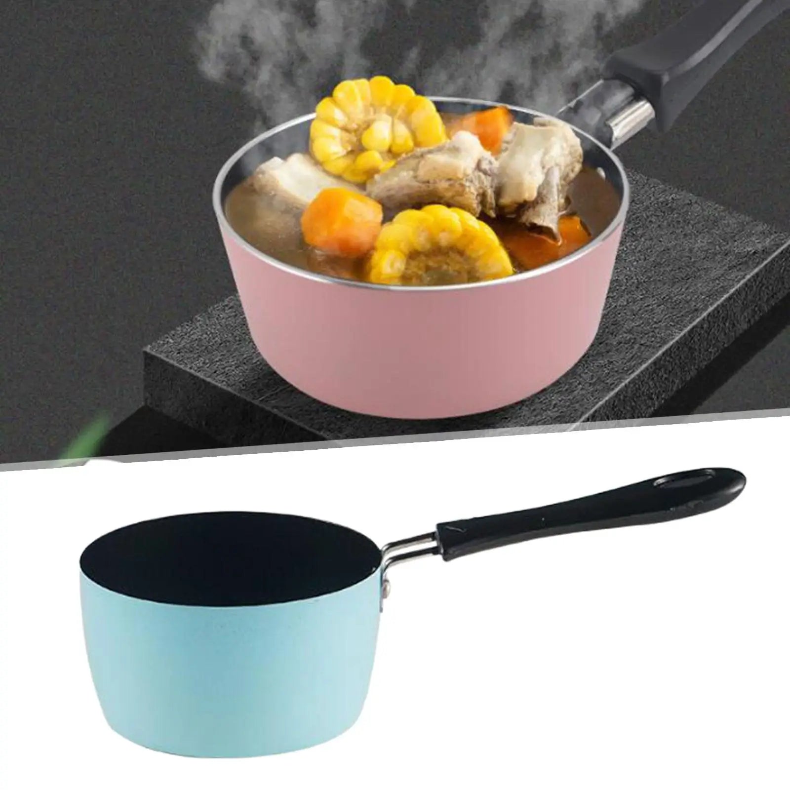 Milk Pan Stainless Steel with Long Handle Milk Pot Non Stick Sauce Pan for Outdoor Camping Breakfast Gas Stove RV Travel