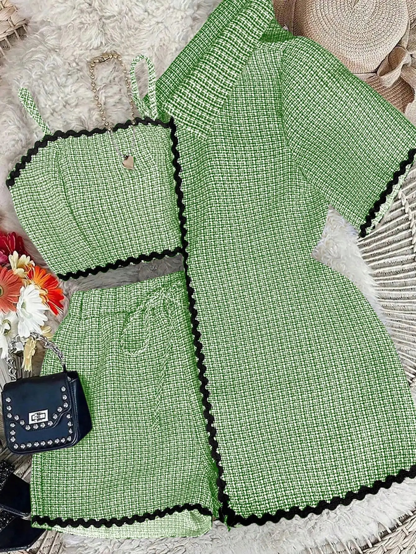 Women's Knit Cardigan & Shorts Set